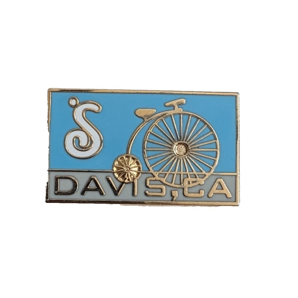 Vintage Davis CA Soroptimist Club Lapel Pin Penny Farthing Bike High Wheeler